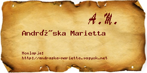 Andráska Marietta névjegykártya